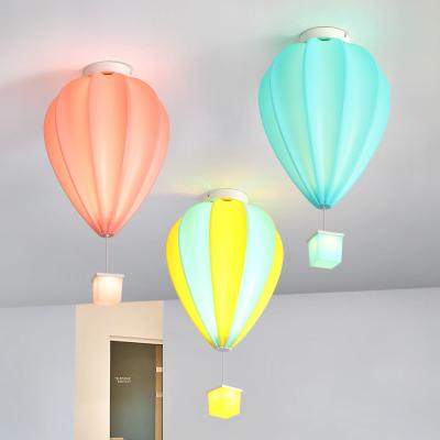 China Surface Mounted Kids Room Creative Cartoon Hot Air Balloon Colors Acrylic Shade LED Kids Ceiling Light for sale