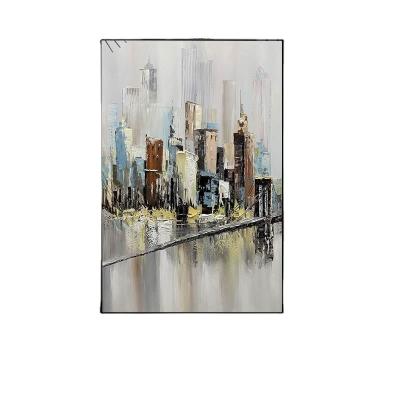 China Hand Painted Colorful Knife Oil Painting on Canvas Living Room Decor Abstract Wall Painting for sale