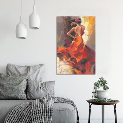 China Customized Size Accepted Hand Painted Graceful Girl Dancers Canvas Poster Wall Art Decor Print Paintings for Living Room for sale