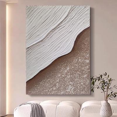 China Creative 3d Relief Painting Medium Oil Handpainted Sea Wave Texture Sandstone Painting Modern Home Decoration Wall Art Craft for sale