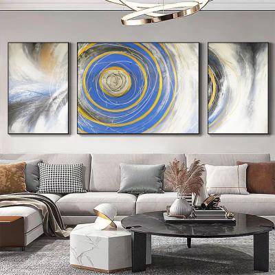 China 3 Pieces Modern Textured Canvas Oil Painting for Home Decor Abstract Whirlpool Decoration Painting Support Base Canvas for sale