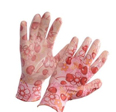 China Factory General Purpose Polyester Liner Directly With Patterns Latex Foam Coated Gloves Garden Gloves for sale