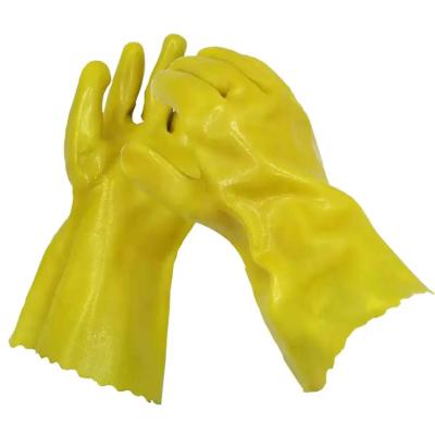 China Oil Resistance PVC Plastic Dip Gloves Acid And Alkali Resistant Organic Solvent Resistant Gloves for sale