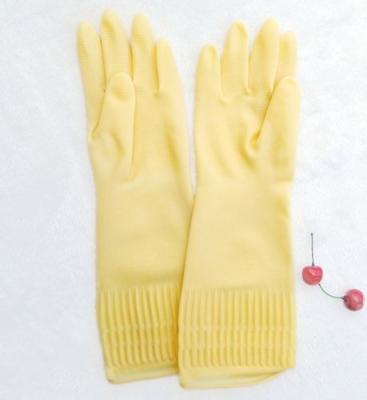 China Pattern Rose Long Sleeve Household Duties Reusable Anti Slip Dish Waterproof Household Daily Use Washing 45cm Extra Long Laundry Rubber Gloves for sale