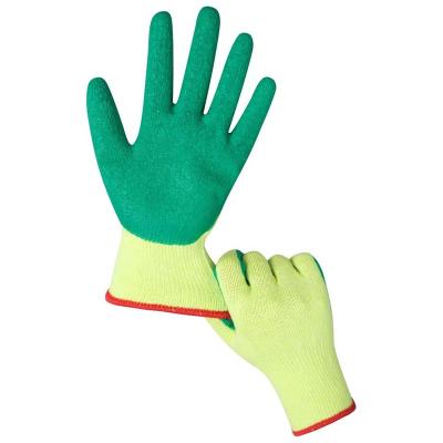 China Multifunctional Electric Welding Industry Palm Green Latex Coated Gloves Liner Nylon Work Gloves For Garden Construction Warehouse for sale