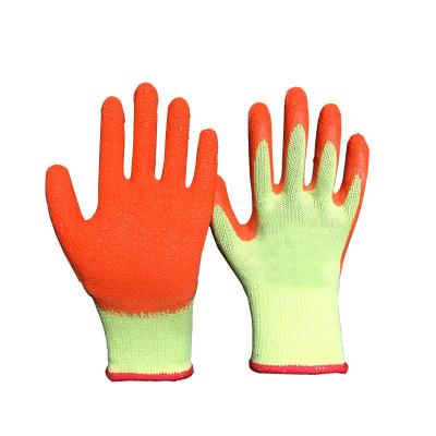 China Working Gloves Mechanic Glove Factory 10 Gauge Cotton Polyester Cotton Ply Red Latex Palm Coated Safety Work Waterproof Gloves for sale