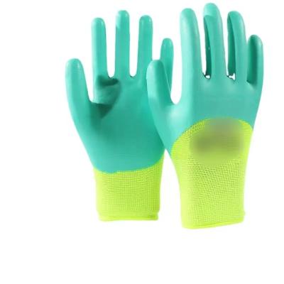 China Anti-smash sponge rubber coated safety nylon knitted gloves work gloves protecction work glove for sale