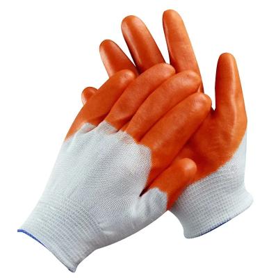 China Steel Workplace PVC Hanging Flat Full Waterproof Hanging Rubber Gloves And Protective Oil Proof Work Gloves for sale