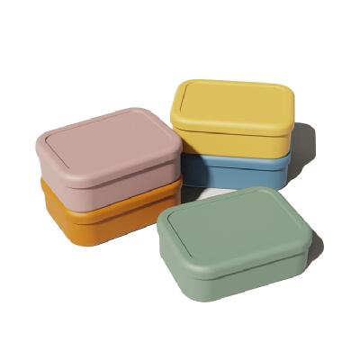 China Food Grade Silicone Bpa Free Reusable Leakproof Food Storage Container Bento Lunch Boxes Sets For 3 Compartment Kids for sale