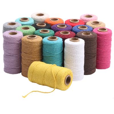 China Wholesale Colored Macrame Cotton Rope [2] Macrame Rope 2mm Macrame Rope Single Strand Viable Twine Macramee 100 Meters for sale