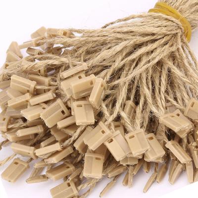 China Sustainable Hemp Twine 980 Pcs Hang Tag Fasteners Natural with Snap Lock Ties Easy and Quick to Tie Tag Tags Jute Twine for sale