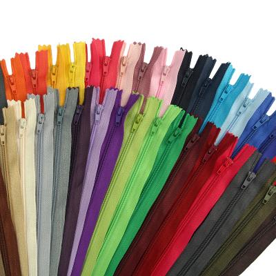 China 20cm No.3 Color No.3 Color No.3 Viable Wholesale Nylon Zippers DIY Accessories Tools Garment Pants Sportswear Sewing Backpack Zippers Slider Strap for sale