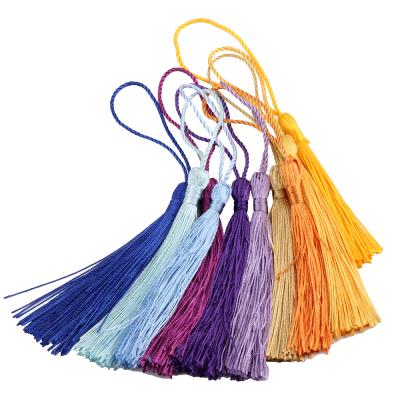 China Wholesale Decor DIY 8cm Vertical Silk Fringe Hang Tassel Trim Sewing Decorative Main Tassels For Curtain Home Decoration for sale