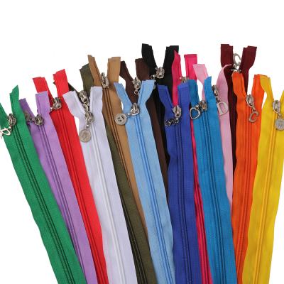 China Wholesale Viable Rainbow Zipper 60cm Zipper Length Mixed To Color Mix Open Color Nylon Zipper To Cool Slider for sale