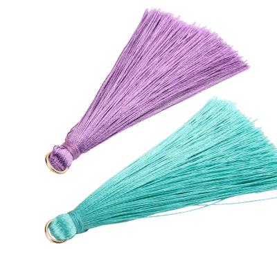 China Satin Silk Pendant Charm Earring Brush Mobile Phone 6.5cm Polyester Tassel DIY Jewelry Making Findings Handmade Crafts for sale