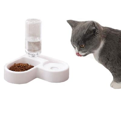 China Sohpety Sustainable Customized Automatic Pet Food Water Dispenser Bottle Bowl Feeder No Splash Cat Double Bowl for sale