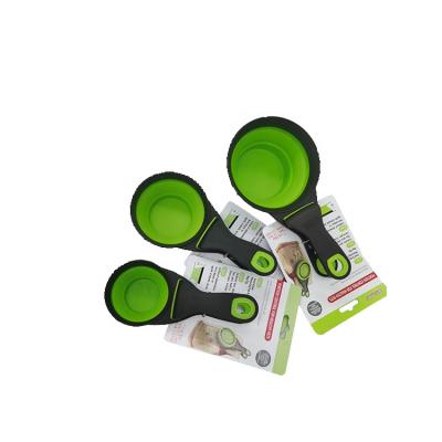 China Automatic Sohpety Customized Hot Selling Silicone Pet Food Scoop With Collapsible Bag Clip Dog Bowl for sale