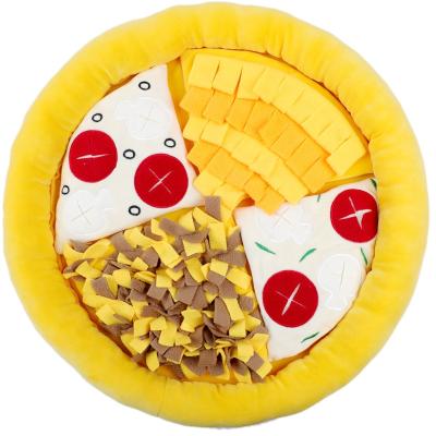 China Travel Sohpety Hotsale Funny Pizza Shape Custom Relieve Stress Circle Training Pet Sniffle Pad Sniffle Mat For Large Dogs for sale