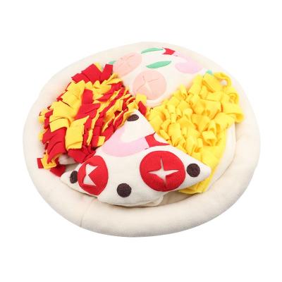 China High Quality Funny Travel Sohpety Pizza Shape Custom Relieve Stress Circle Training Dog Sniff Pad For Pet Sniff Mat for sale