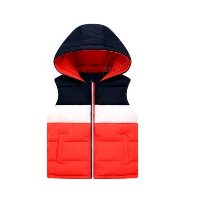 China Baby Waterproof Vest Down Jacket Outer Coat Printed Letters Cotton Collar Baby Vest for sale