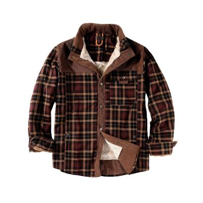 China QUICK DRY men's coat plus warm plush winter cotton jacket plus nice plaid shirt for sale