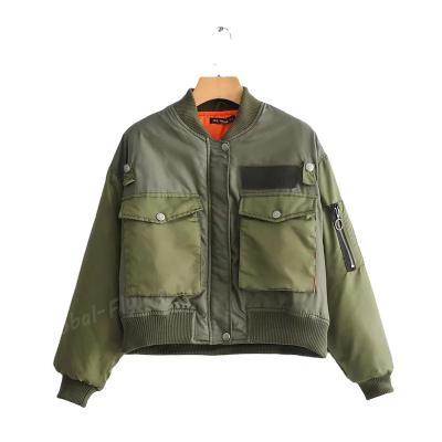 China QUICK DRY military green type autumn and winter show thin all-match flight jacket short cotton-padded coat for sale