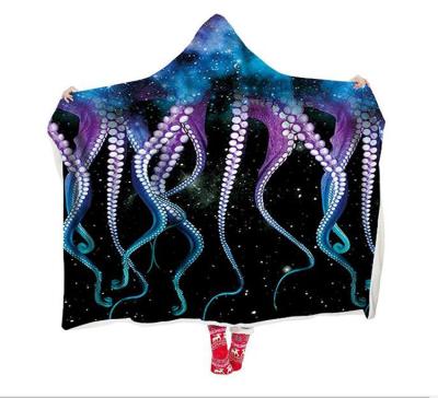 China Waterproof bestseller in usa 2019 custom printed thermal 100%polyester sherpa fleece blanket factory hooded china for sale