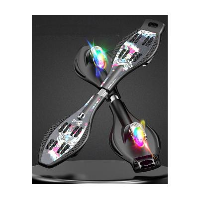 China 2021 Cheap Mute Cool Fashion Youth Adult Kids Hover Board Twist Skateboard Street Surfboard With Two LED PU Wheel for sale