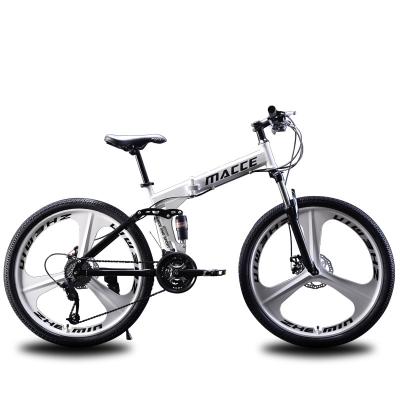 China OEM 27speed Chinese factory price fashion mountain bike mtb steel foldable bicycle 26 inch for men with three knife wheels for sale