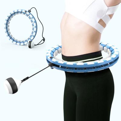 China 2021 Fitness Waist Slim Wholesale 24 Knots Automatic Detachable Polynesian Dance Circles Ring Children Adult Smart Weighted Polynesian Dance Spining for sale