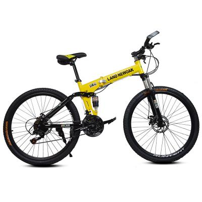 China Factory supply 24/26 inch 21/24/27 steel double speed disc brake folding mountain bike bicycle for sale