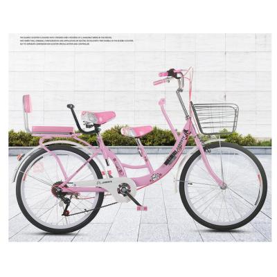 China Kids Bike Bike Kids Bike New Design Fashion Mother and Kids Road Bike 24/26 Inch City Bike with Baby Protect Bracket for sale