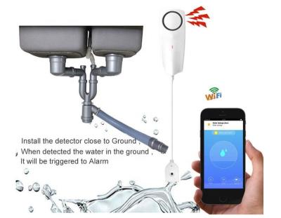 China ABS WIFI Liquid Sensor Water Level Detector Leakage Sensor Wireless Tuya Smart Life APP Push Alarm Alerts for sale