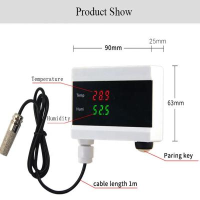 China Tuya WIFI Service Life App Home Thermometer Temperature Humidity Hygrometer Detector Single Alarm Sensor Smart Thermostat Controller for sale