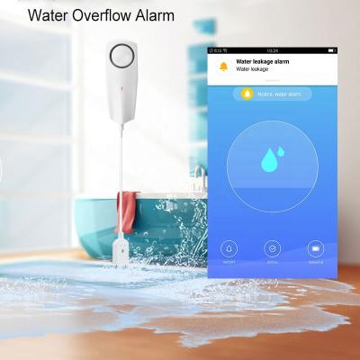 China Single Leak Alarm Home Water Alarm Home Service WIFI Water Leak Sensor Detector Flood Alert Independent Overflow Security Alarm System for sale