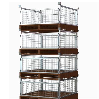 China Customized Customized Steel Collapsible Container 43' Factory Storage Container Mini Stackable Kennel Space Saving Metal Cart for sale