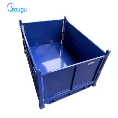 China Industrial Collapsible Collapsible Warehouse Storage Box Pallet Storage Box Pallet Metal Cage Durable Customized Pallet for sale