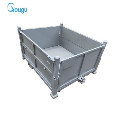 China Cage for stilage storage cartons folding steel folding stacking industrial storage box for sale