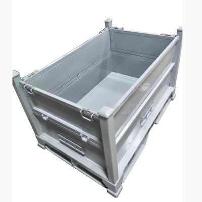 China Durable Storage Box Steel Structure Customized Trash Bins Folding Steel Cage Waste Metal Box Container Heavy Duty for sale