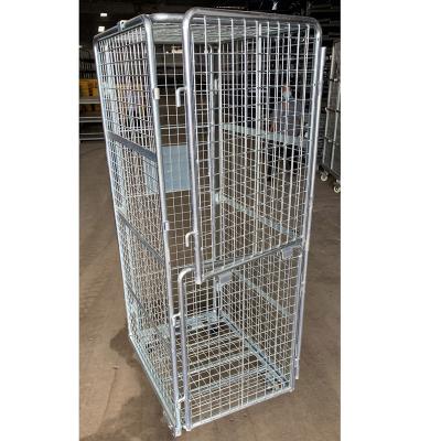 China Space Saving Customized Collapsible Metal Collapsible Wire Mesh Steel Container With Collapsible Roll Cage for sale