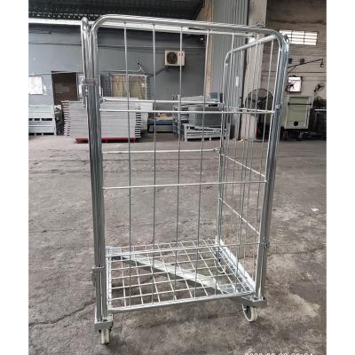 China Factory Customized Durable Z Style Metal Trolley Steel Cage Heavy Duty Stackable Containers Rolling Container Roll Cage for sale