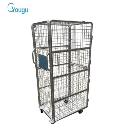 China Factory Roll Cage Roll Container Heavy Duty Steel Carts Durable Customized Industrial Workshop Trolley for sale