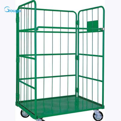 China Save Space New Design 3 Sided China Transport Galvanized Metal Wire Mesh Worktainer For Transport for sale