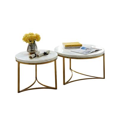 China Eco-friendly Luxury Living Room Bedroom Marble Top End Table Nesting Coffee Table Set for sale