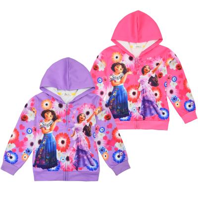 China Spring Encanto Girls Hoodies QUICK DRY Princess Pullover Cartoon Kids Zipper Casual Clothes Mirabel Cosplay Sweatshirts Autumn Isabella for sale