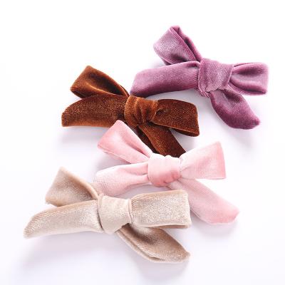 China Girls Hair Decoration Flannel Bows Cute Red Cross Hairpins Princess Headbands Children Hair Accessories Hairgrips Children Knot Hair Clip for sale