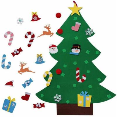 China Christmas Felt Christmas Tree Kids Handmade Puzzle DIY Felt Cloth Christmas Decoration Toys Pendant Accessories for sale