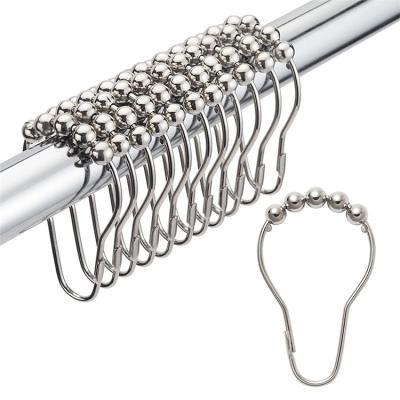 China Modern Hot Sale Metal Shower Curtain Rings Set of 12 Rust Resistant Stainless Shower Hooks Shower Rings for sale