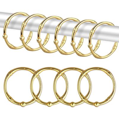 China Modern Multicolor round shape snap joint design adjustable hinge metal shower curtain hooks for bathroom for sale