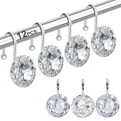 China Modern 2022 christmas shower curtain hooks rings plastic hook clear plastic diamond shower curtain hooks for sale